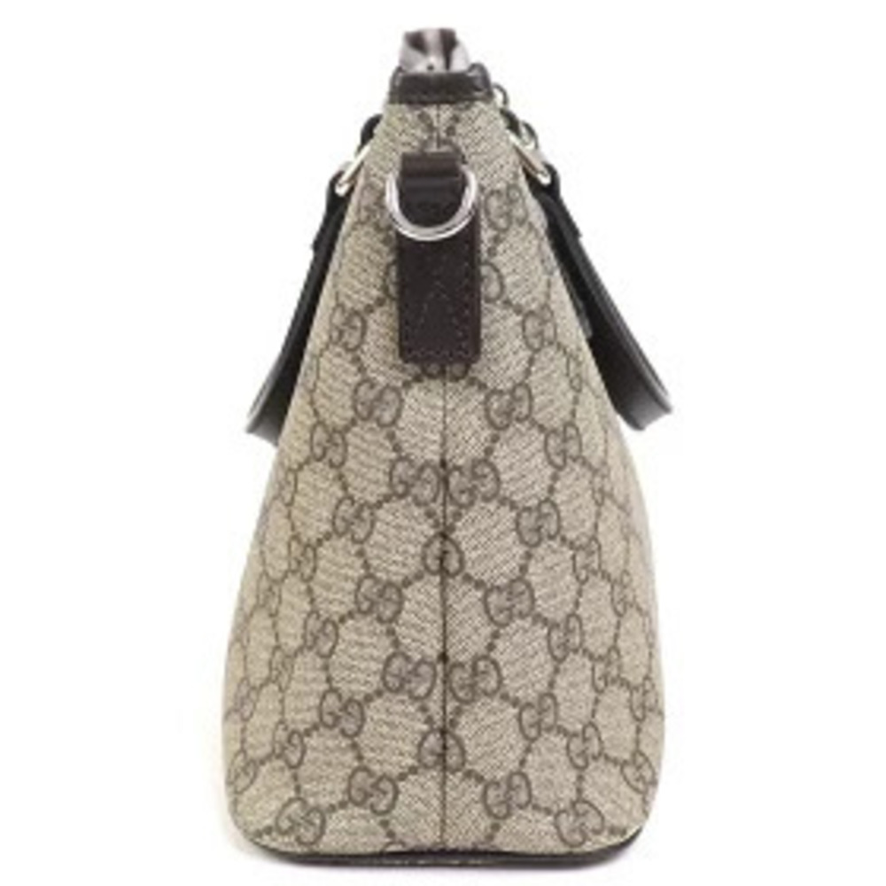 Gucci GG Supreme Canvas Tote Bag Beige Ebony Shoulder Handbag KGDHN - Picture 4 of 13